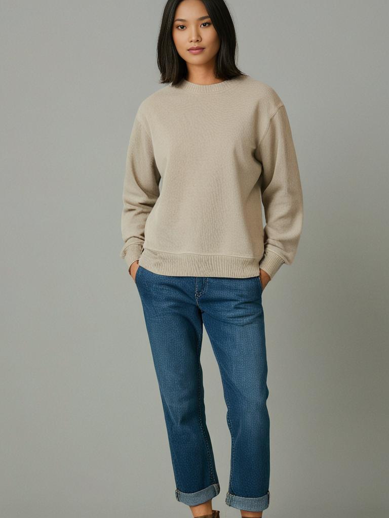 The Ultimate Crewneck in Oat